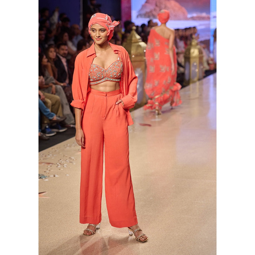 Gopi Vaid Hira Solid Co-Ord Set (Set of 3)