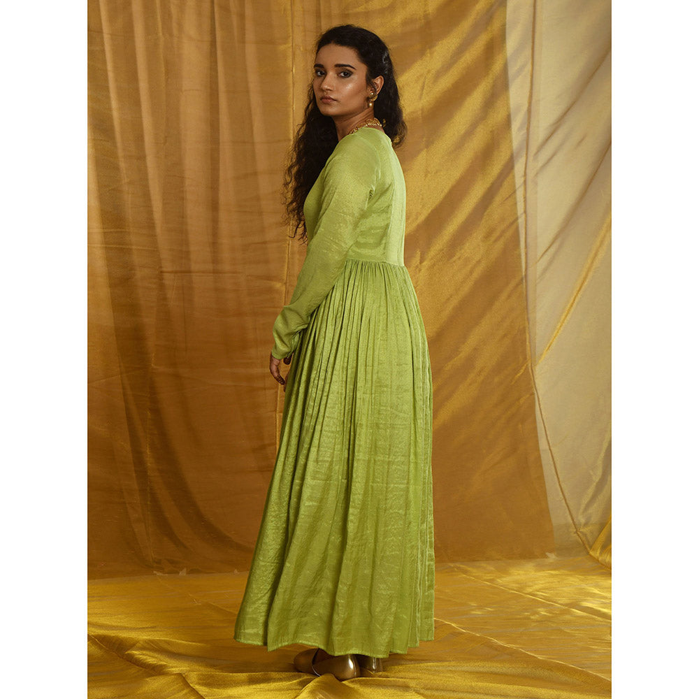 Gulaal Prakriti Tissue Chanderi Maxi Dress With Dupatta (Set of 2)