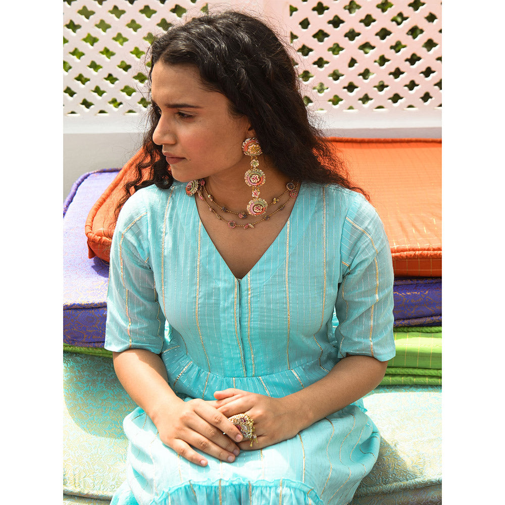 Gulaal Livie Blue Tier Maxi Dress