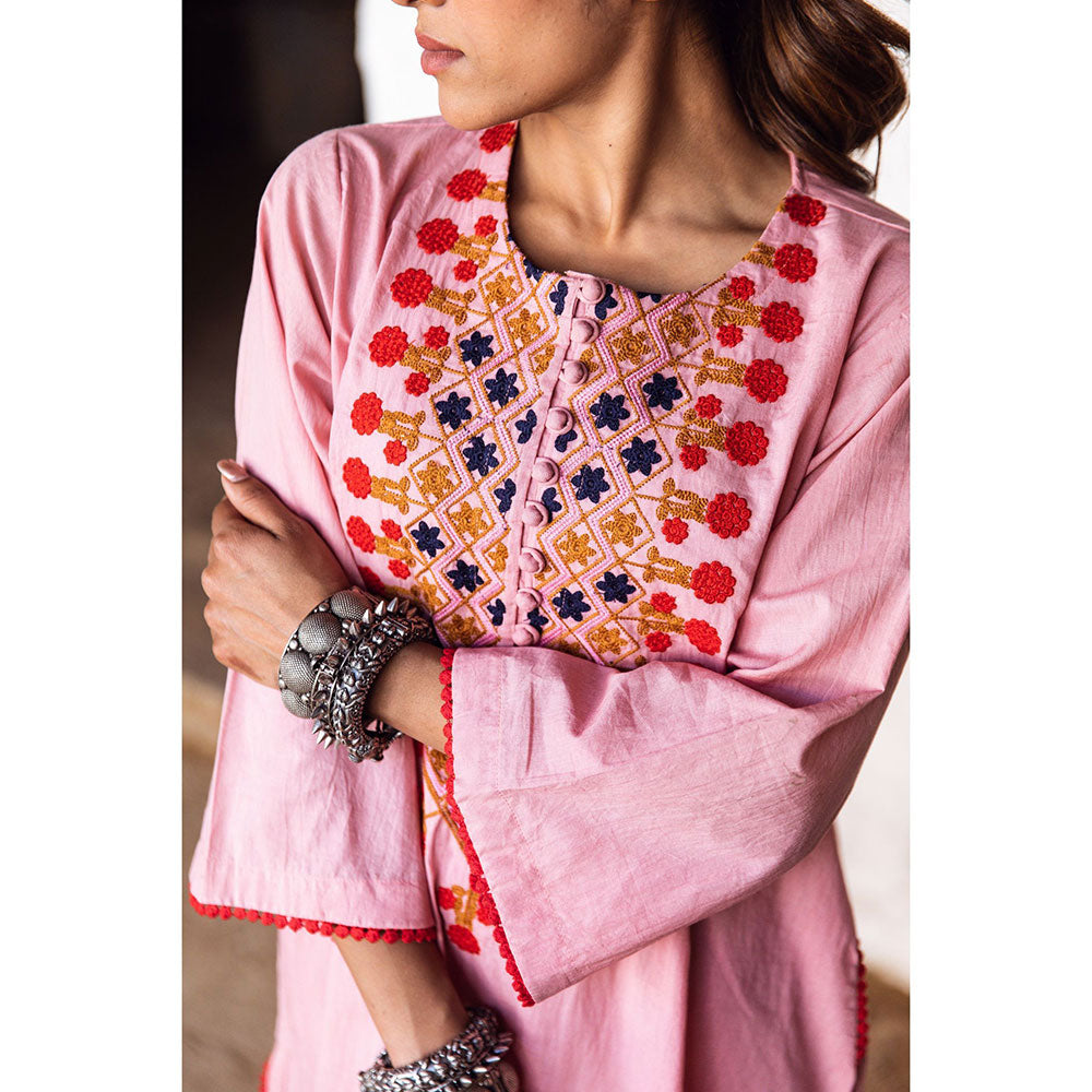 Gulabo Jaipur Arzu Peach Kurta (Set of 2)