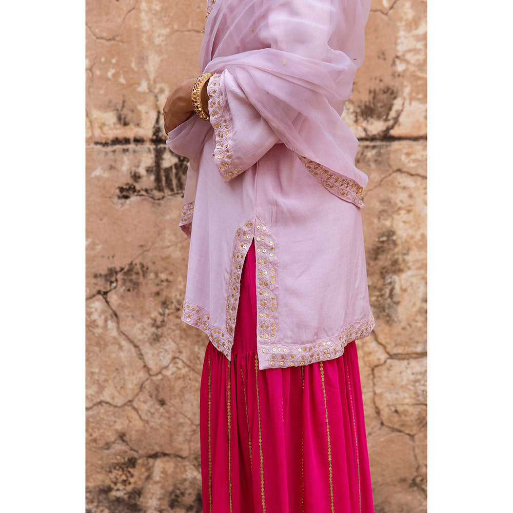 Gulabo Jaipur Umrao Pink Sharara (Set of 3)