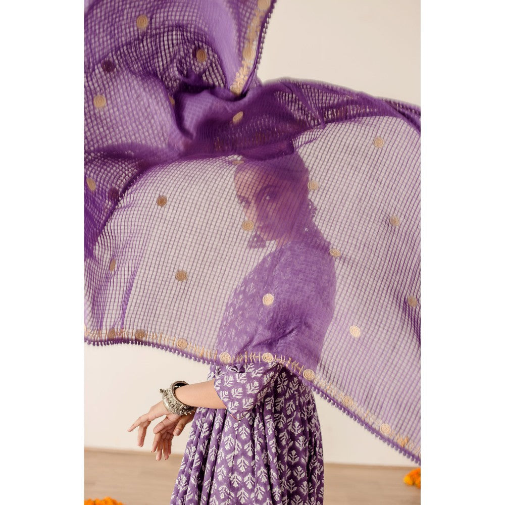 Gulabo Jaipur Roshan Purple Anarkali (Set of 3)