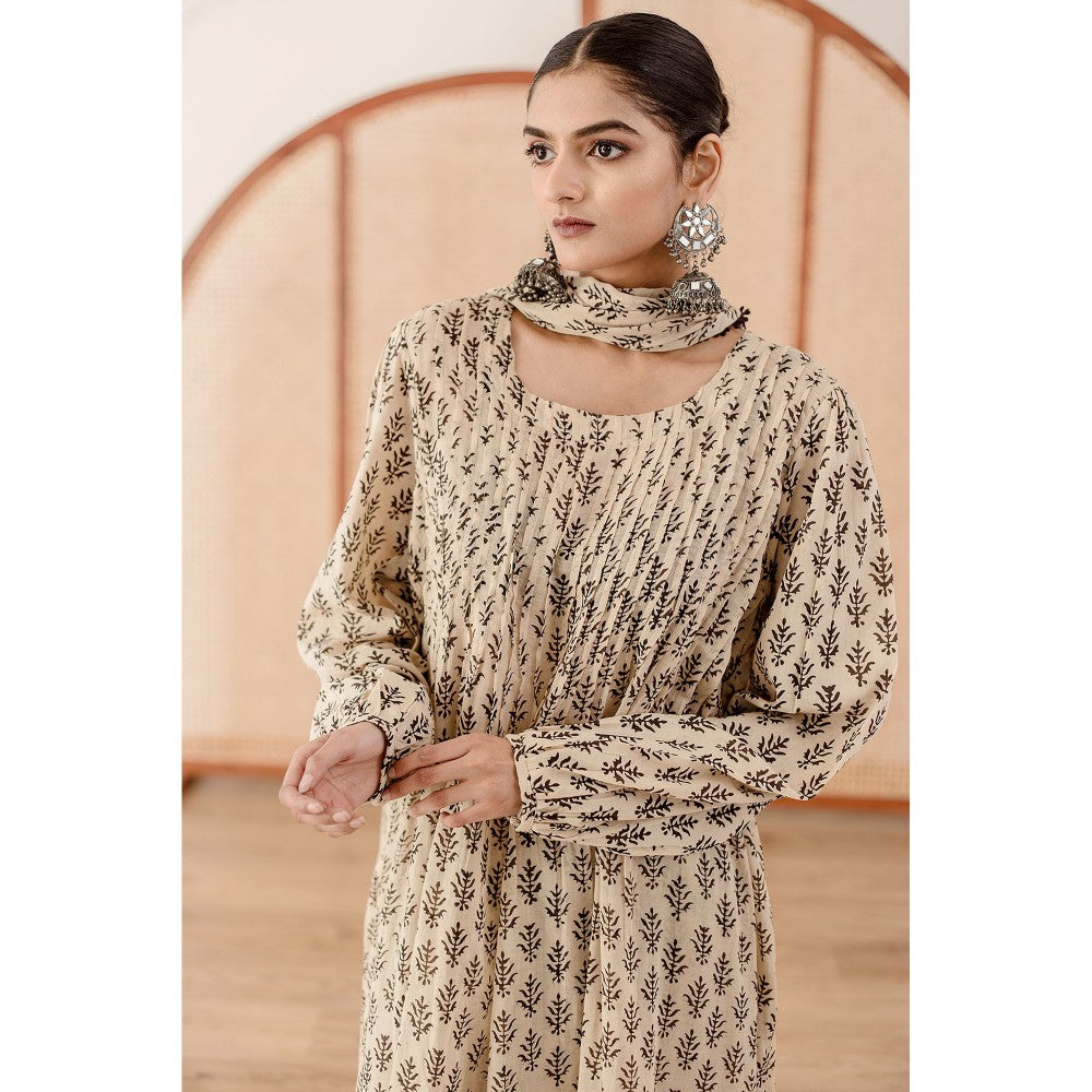 Gulabo Jaipur Abaya Off White Anarkali (Set of 3)