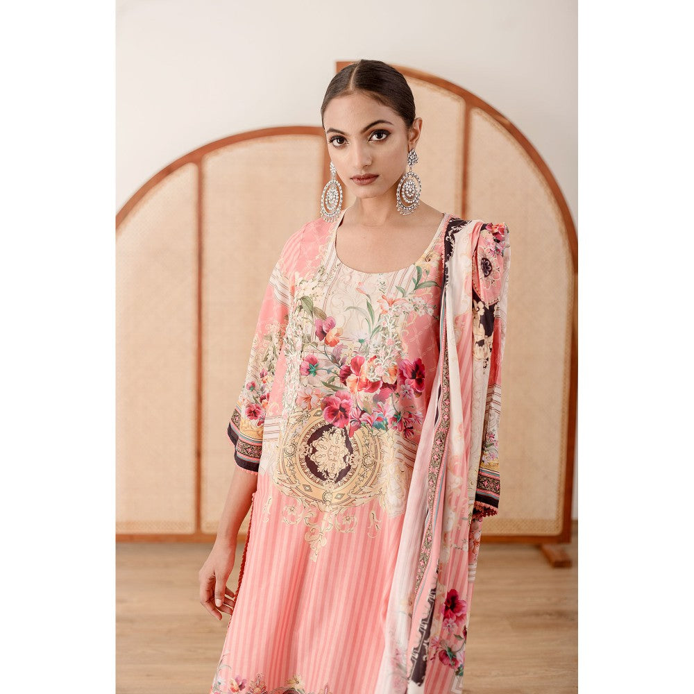 Gulabo Jaipur Zara Pink Straight Kurta with Pant (Set of 3)