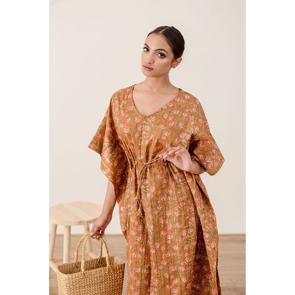 Gulabo Jaipur Taru Orange Kaftan