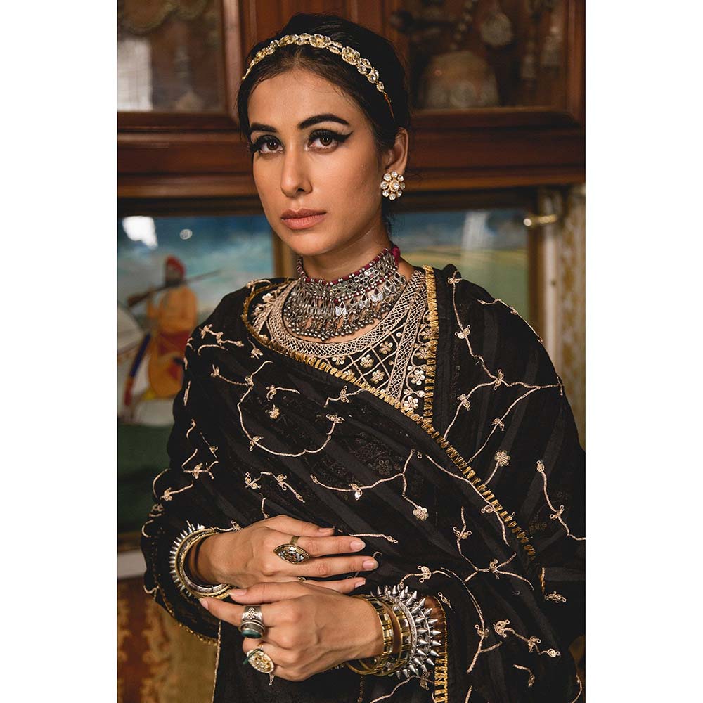 Gulabo Jaipur Emira Black Kurta (Set of 3)