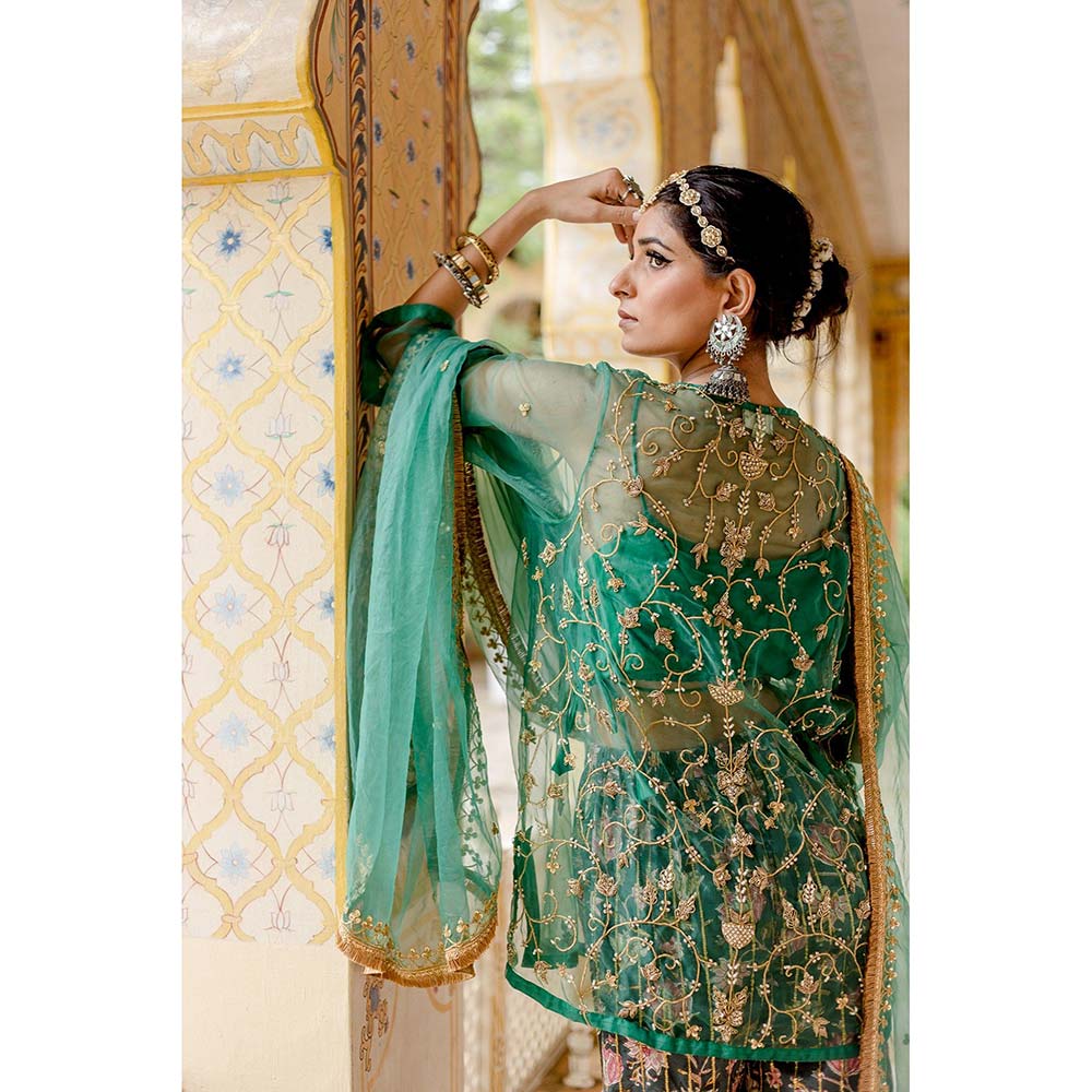 Gulabo Jaipur Atefa Green Sharara (Set of 3)