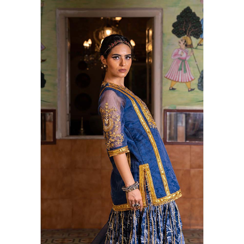 Gulabo Jaipur Aasman Blue Sharara (Set of 3)