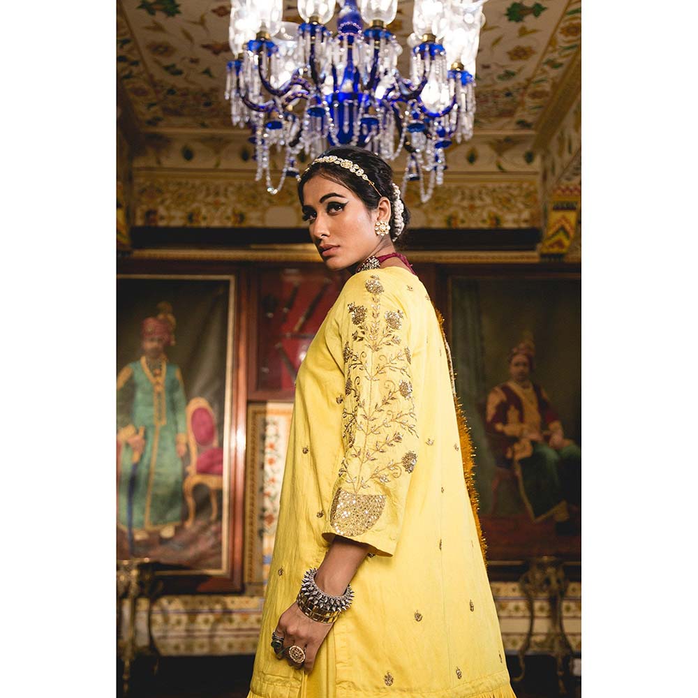 Gulabo Jaipur Imama Yellow Sharara (Set of 3)