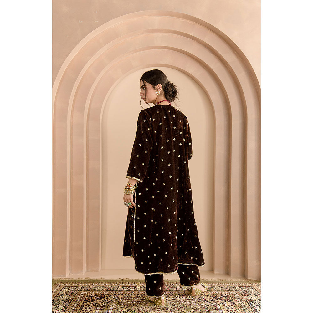 Gulabo Jaipur Chitra Kurta and Pant-Brown (Set of 2)