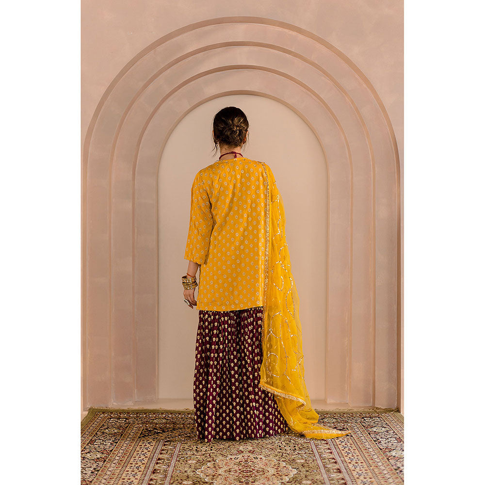 Gulabo Jaipur Zeba Kurti and Sharara-Yellow (Set of 3)