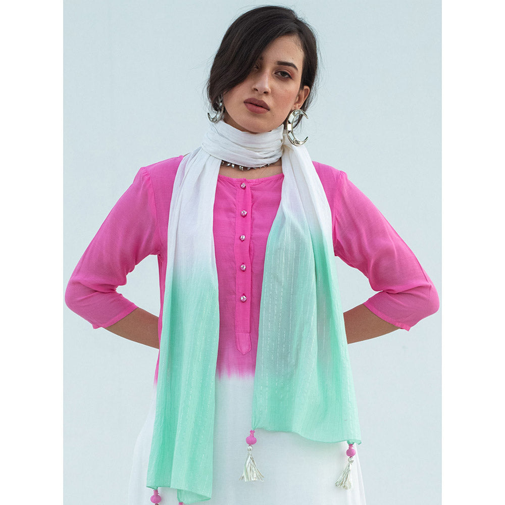 Gulaal White Bhavi-Dip-Dye Kurta
