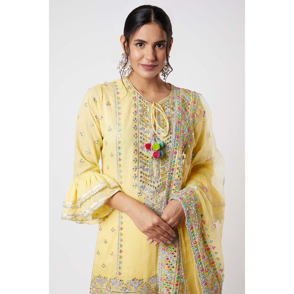 Gopi Vaid Noor Frill Sharara (Set of 3)