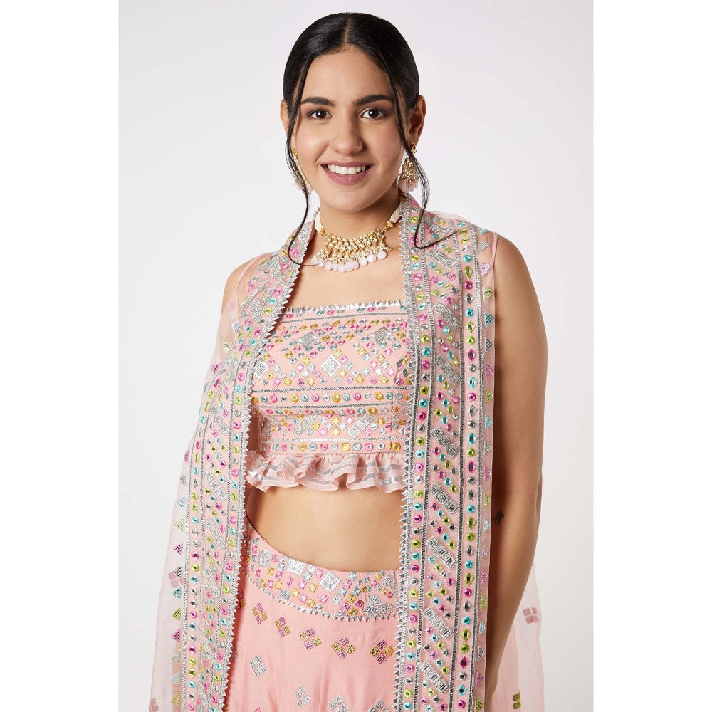 Gopi Vaid Noor Lehenga Cape (Set of 3)