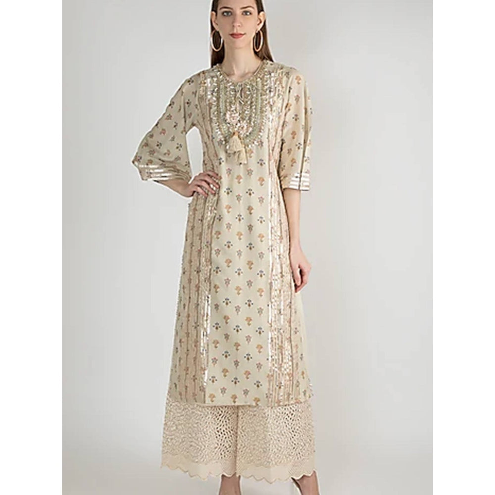 Gopi vaid Beige Gota Work Tunics