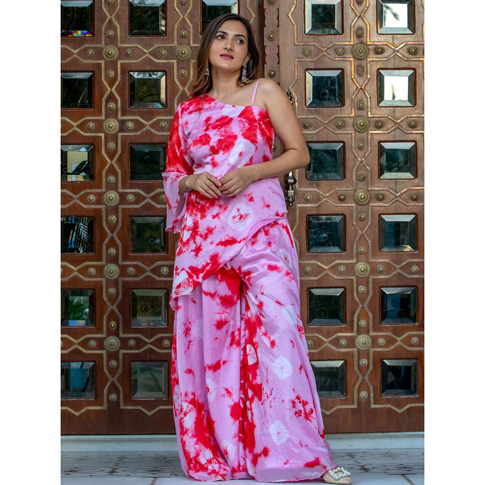 Pink shibori co ord set - set of two by House Of Jamoti