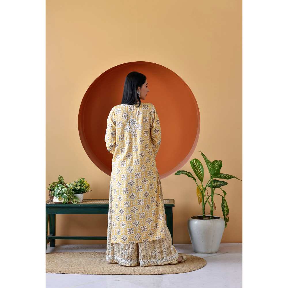 House of Chikankari Rihana Chikankari Rayon Straight Palazzo (Set of 2)