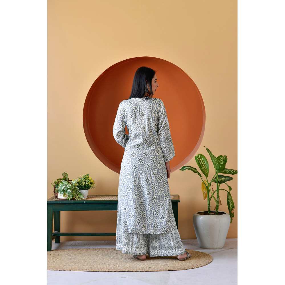 House of Chikankari Rihana Chikankari Rayon Straight Palazzo (Set of 2)