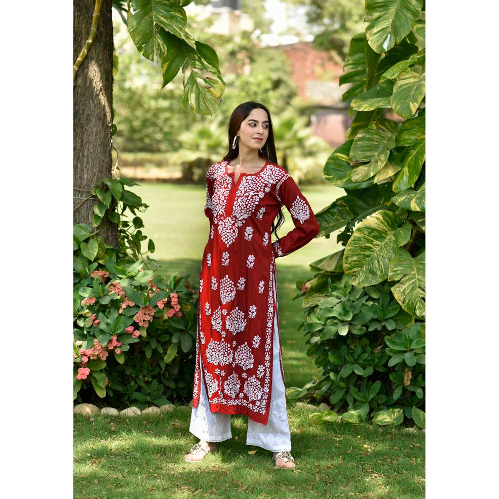 House of Chikankari Anisa Chikankari Modal Straight Kurta