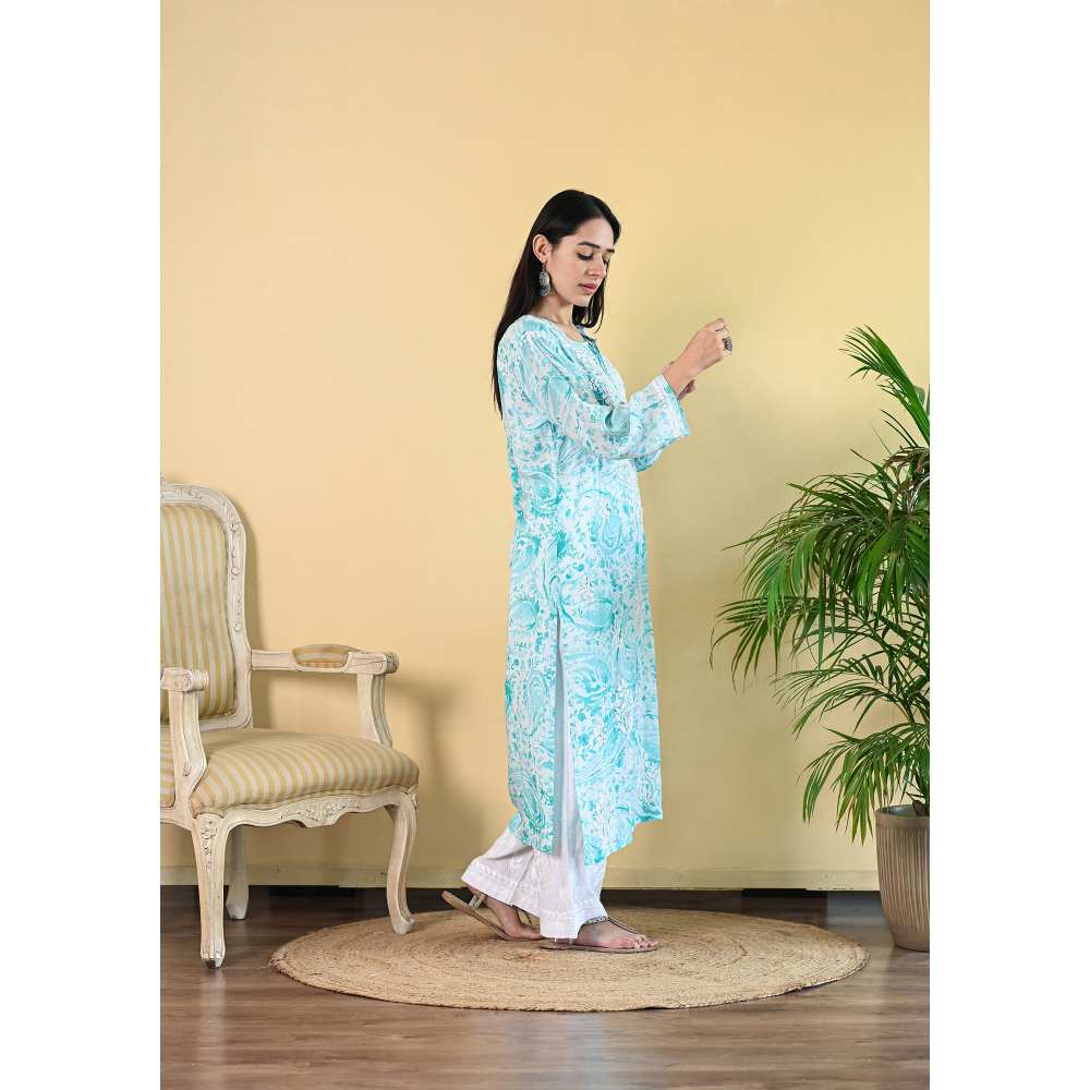 House of Chikankari Sukoon Chikankari Modal Straight Kurta