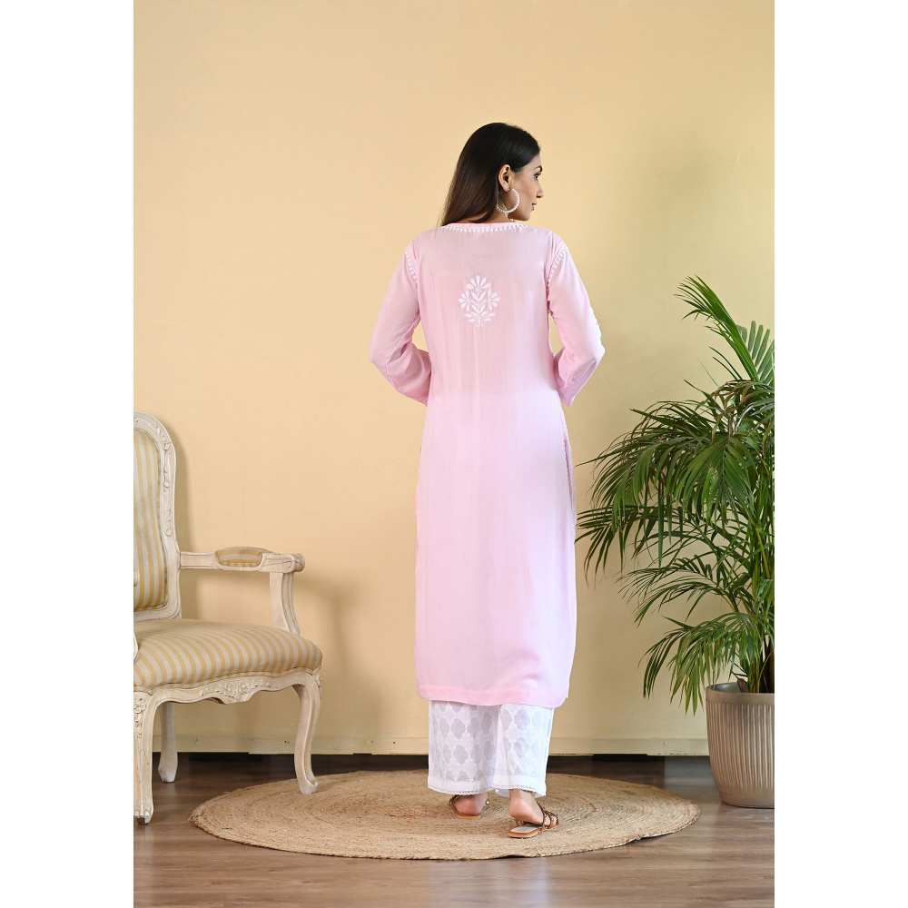House of Chikankari Qalb Chikankari Modal Straight Kurta