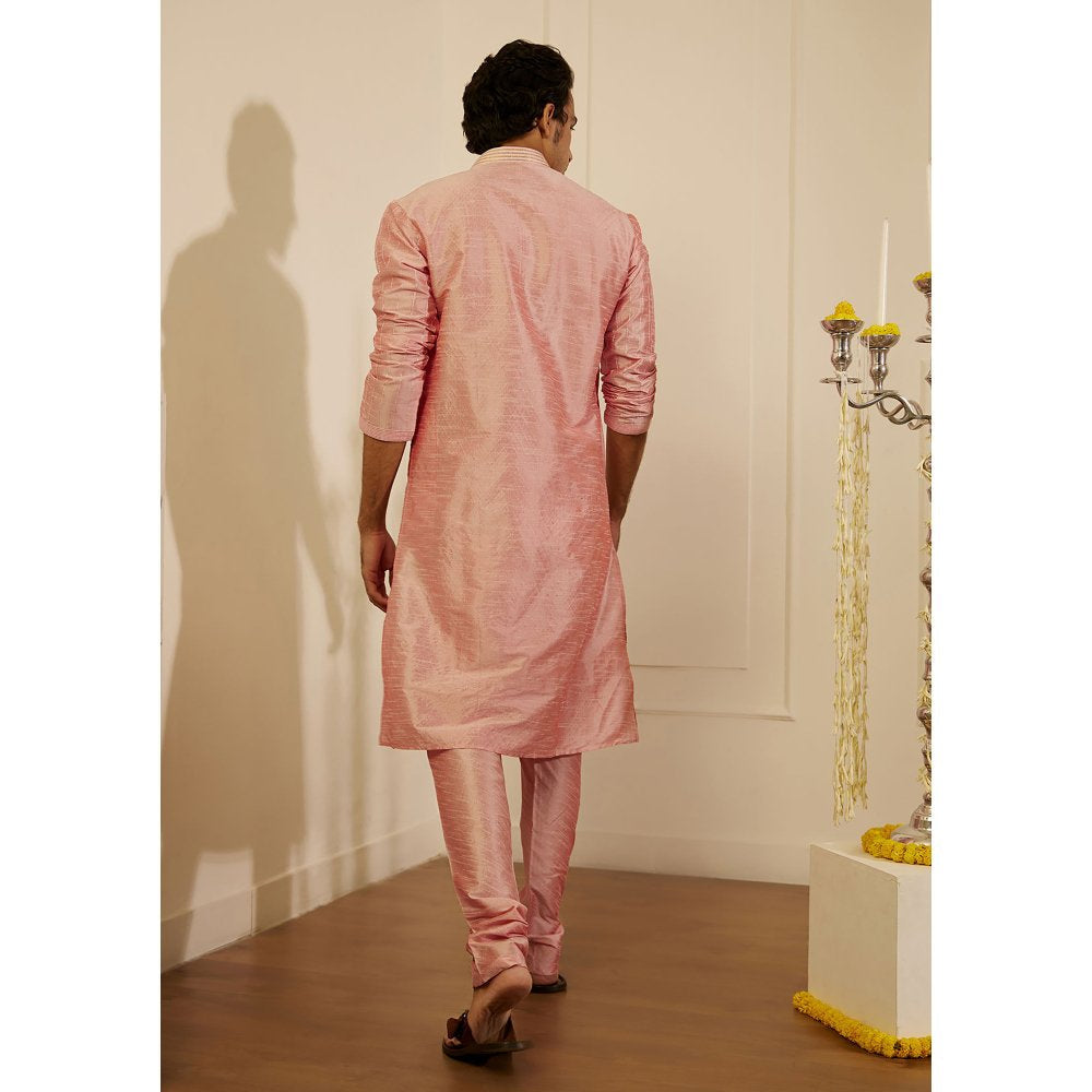 House of Chikankari Rashid Silk Straight Men Kurta with Pyjama (Set of 2)