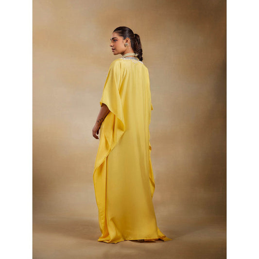 House of Exotique Ishya Yellow Kaftan