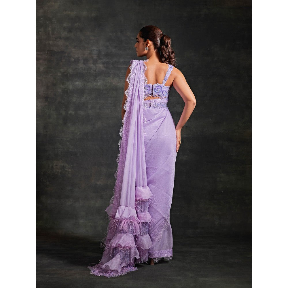 House of Exotique Manorama Embroidered Saree with Stitched Blouse