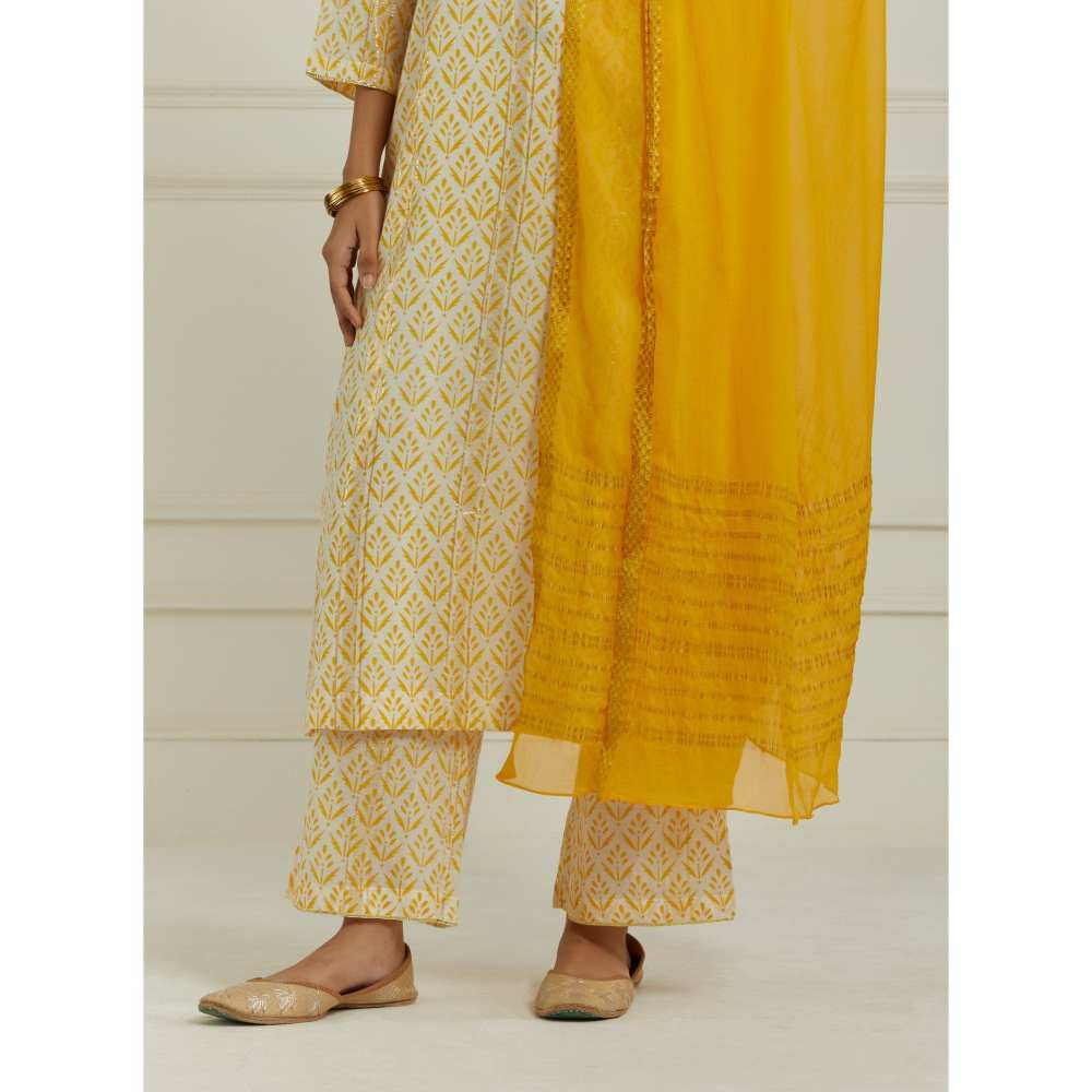 Ikshita Choudhary Yellow Kurta (Set of 3)