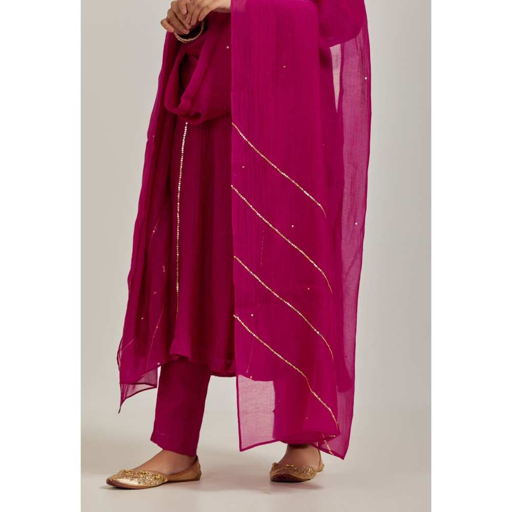 Ikshita Choudhary Magenta Kurta (Set of 3)