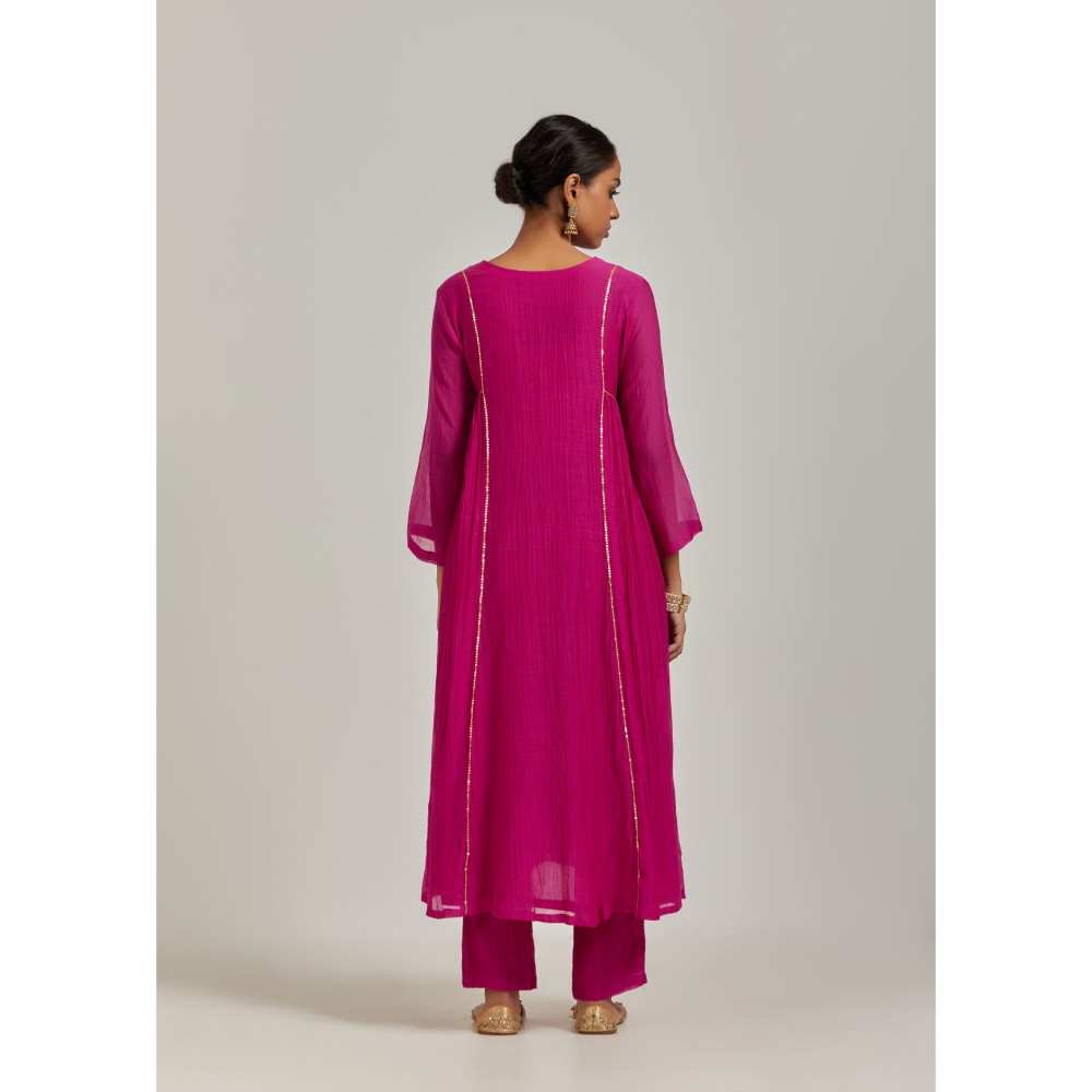 Ikshita Choudhary Magenta Kurta (Set of 2)