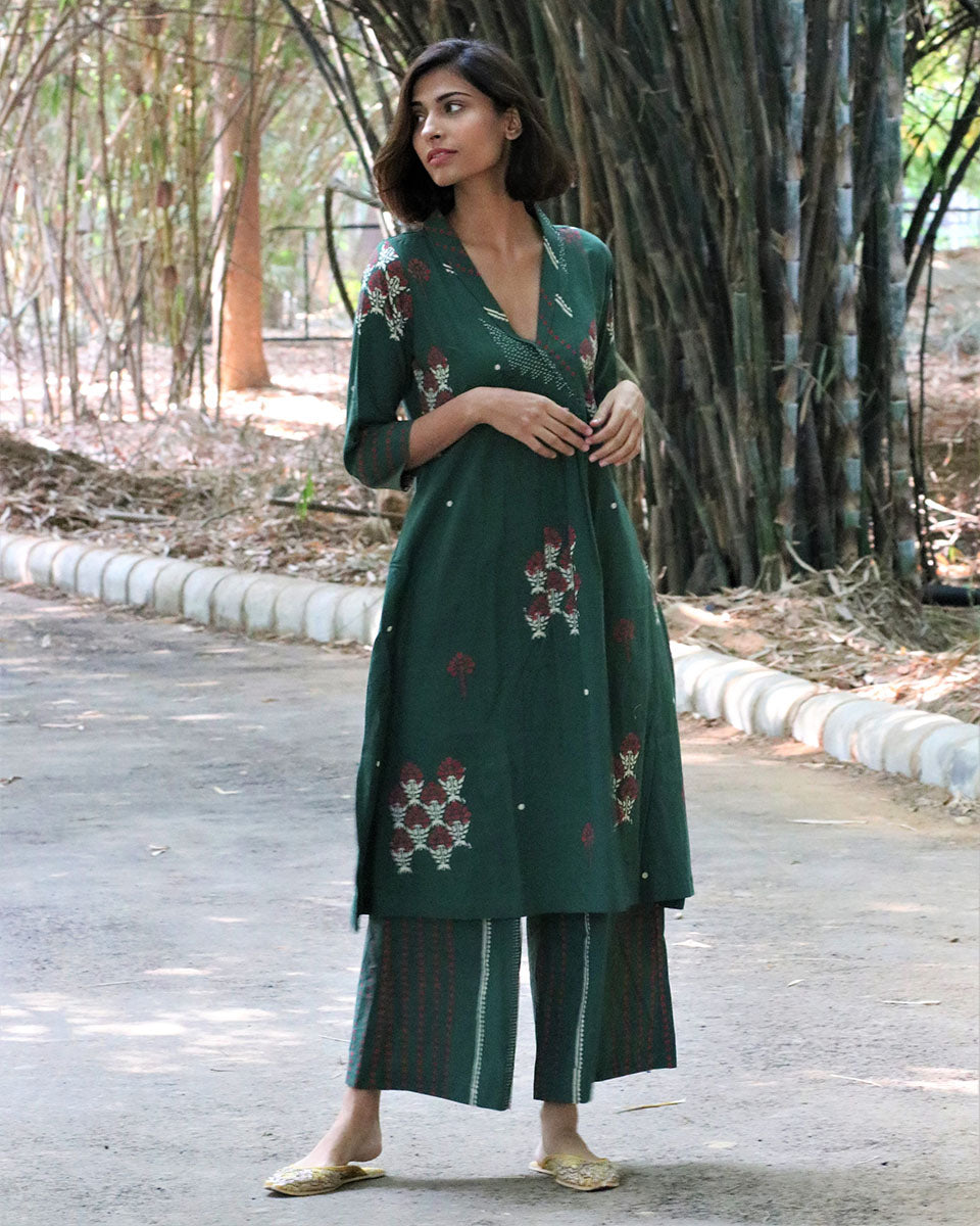 Chidiyaa Green Cotton Dress