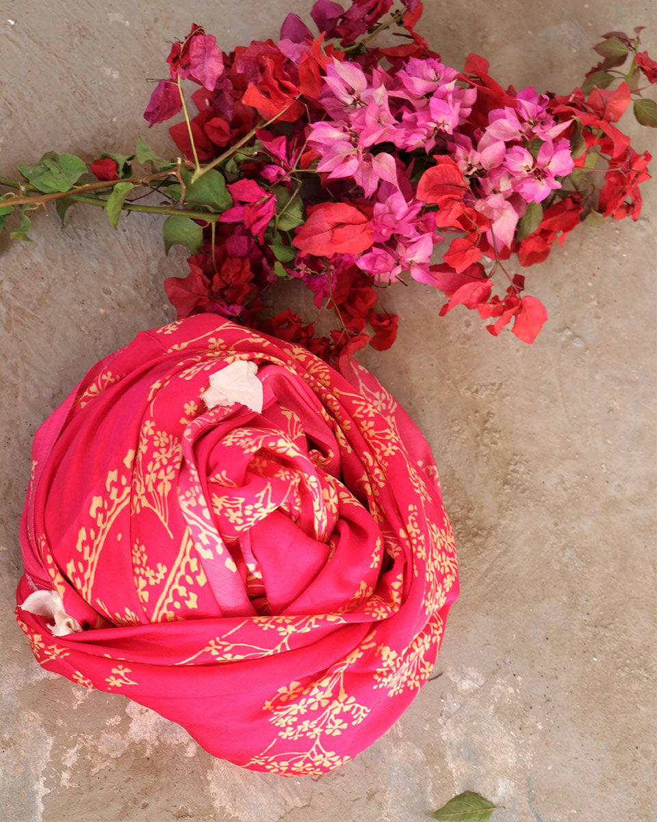 Chidiyaa Pink Modal Silk Dupatta