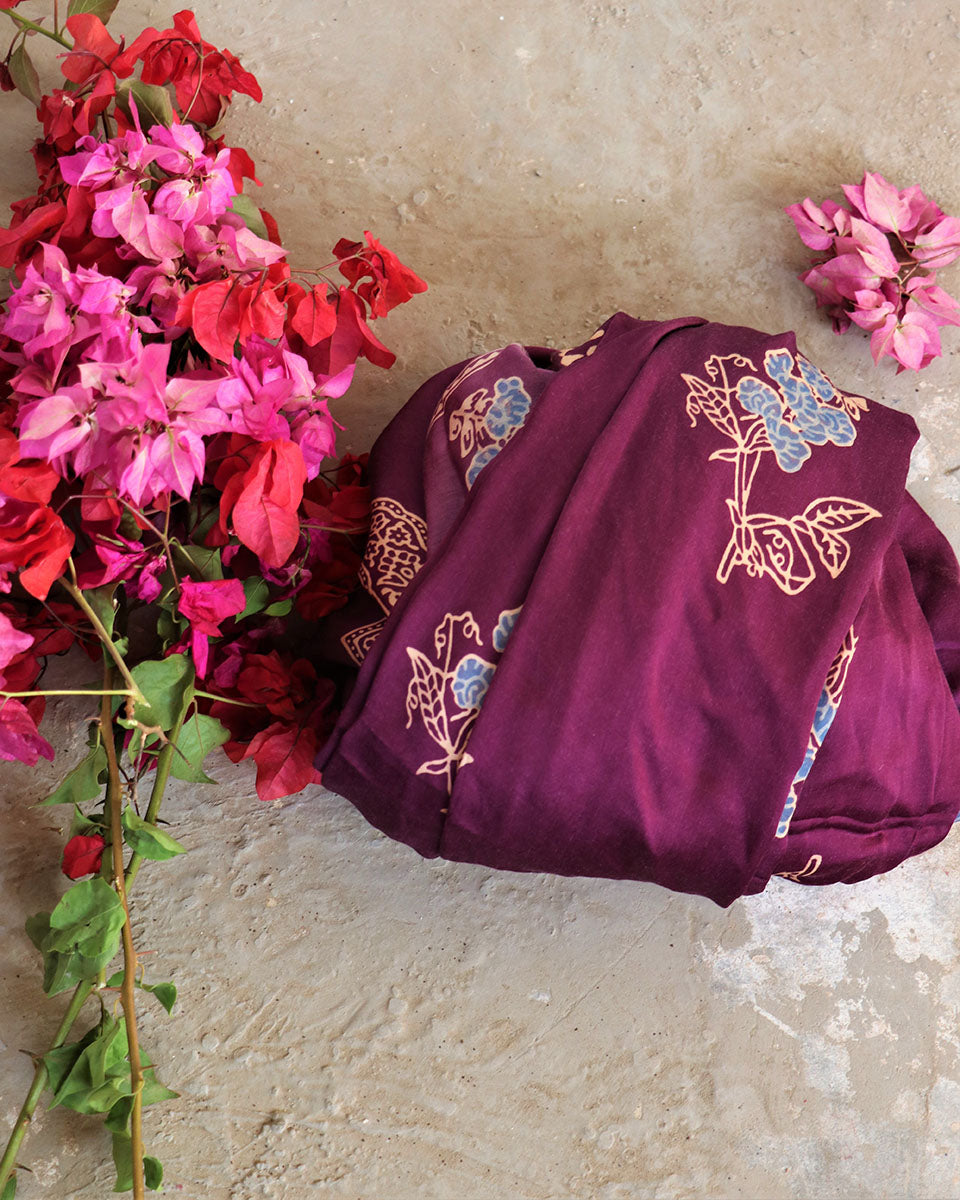 Chidiyaa Purple Modal Silk Dupatta