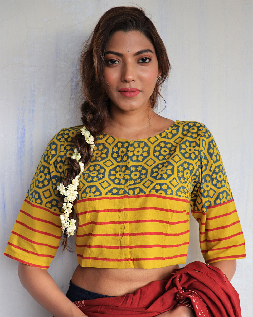 Chidiyaa Yellow Cotton Blouse