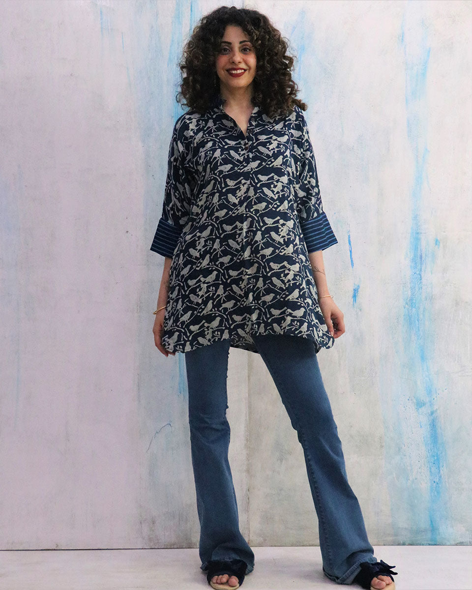 Chidiyaa Blue Cotton Tunic