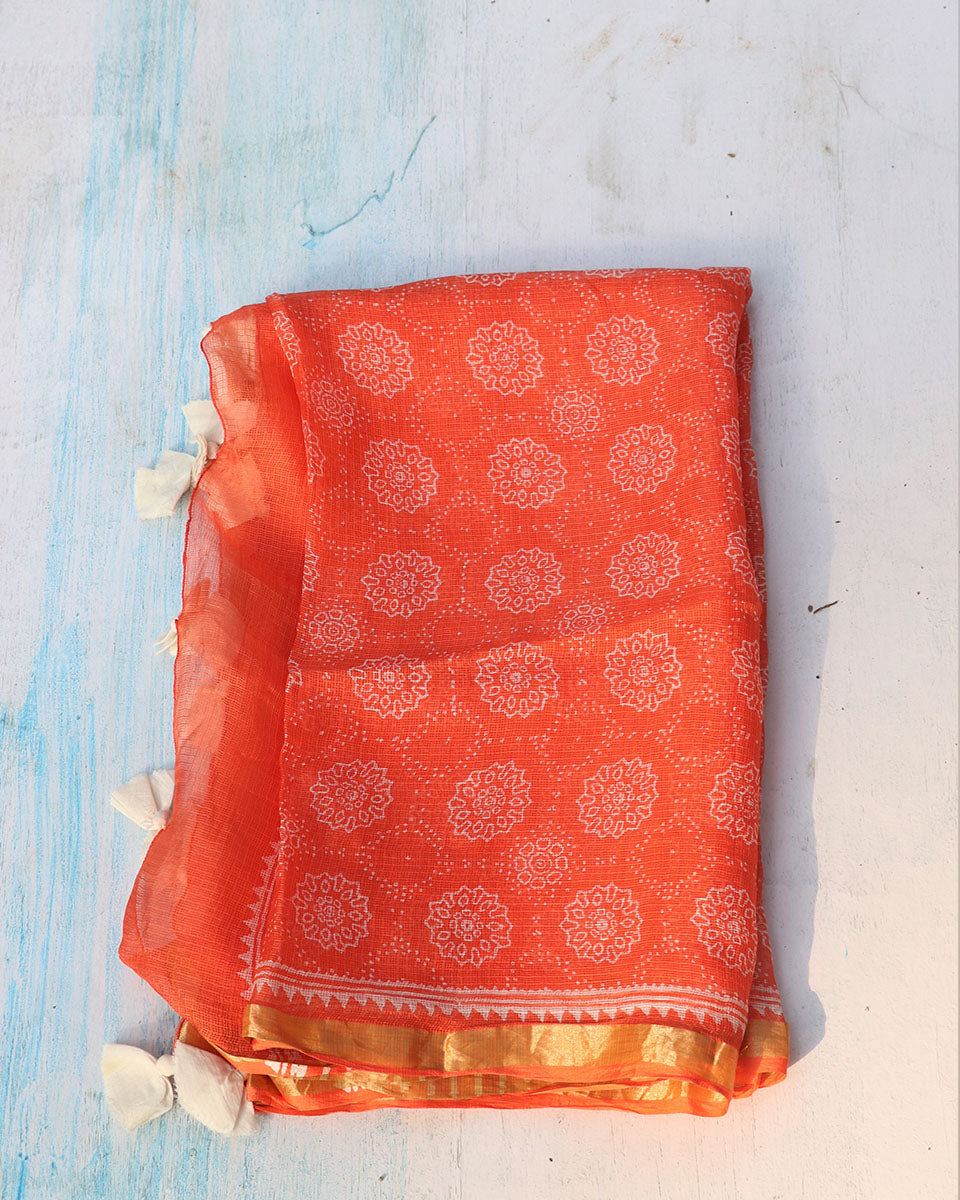 Chidiyaa Coral Kota Silk Dupatta