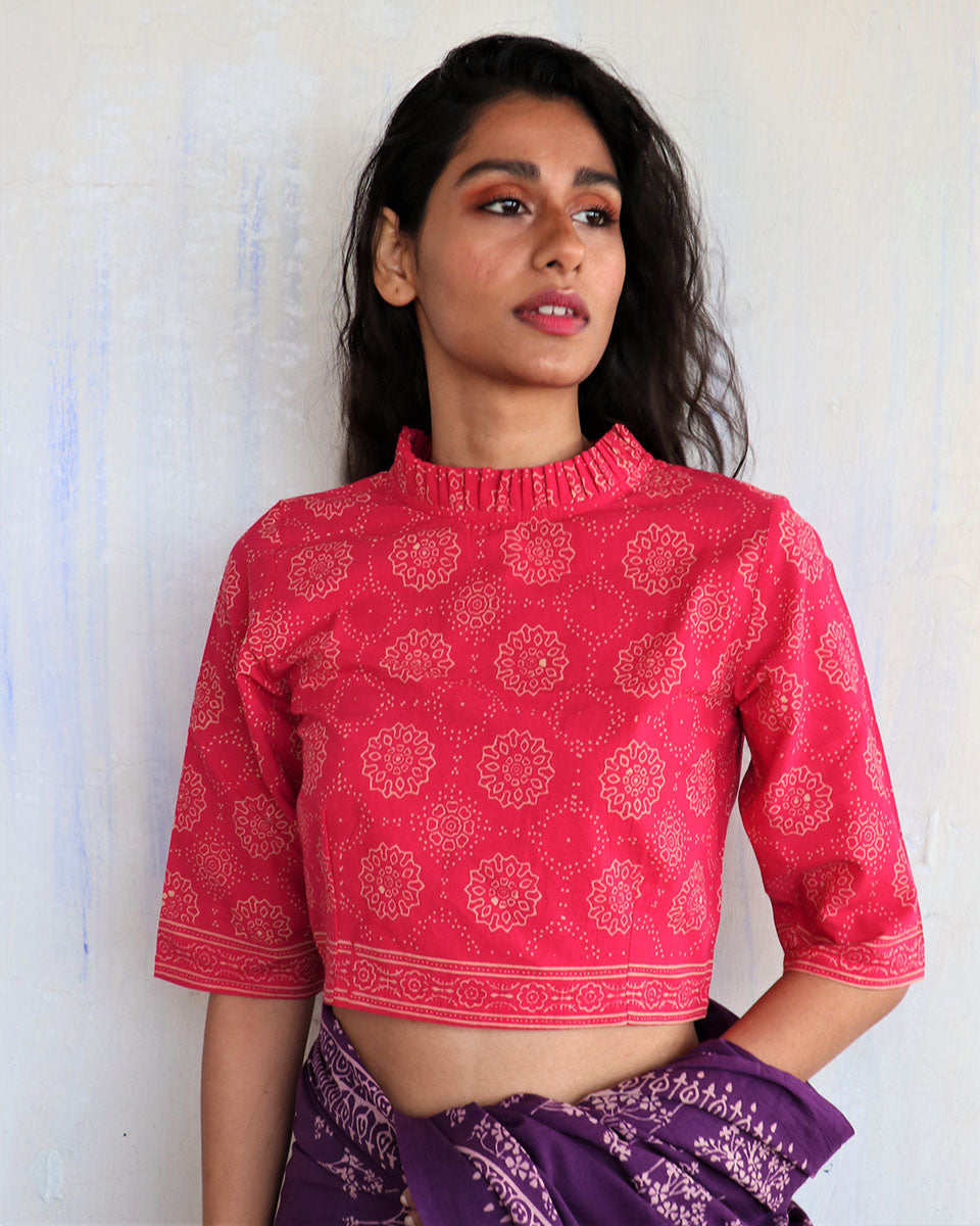 Chidiyaa Pink Cotton Blouse