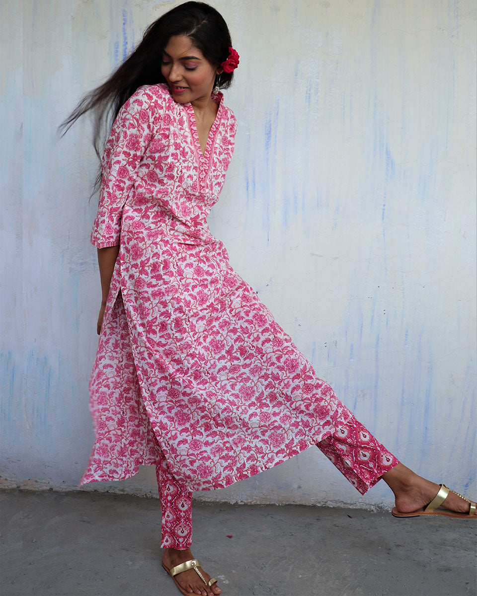 Chidiyaa Pink Cotton Pant