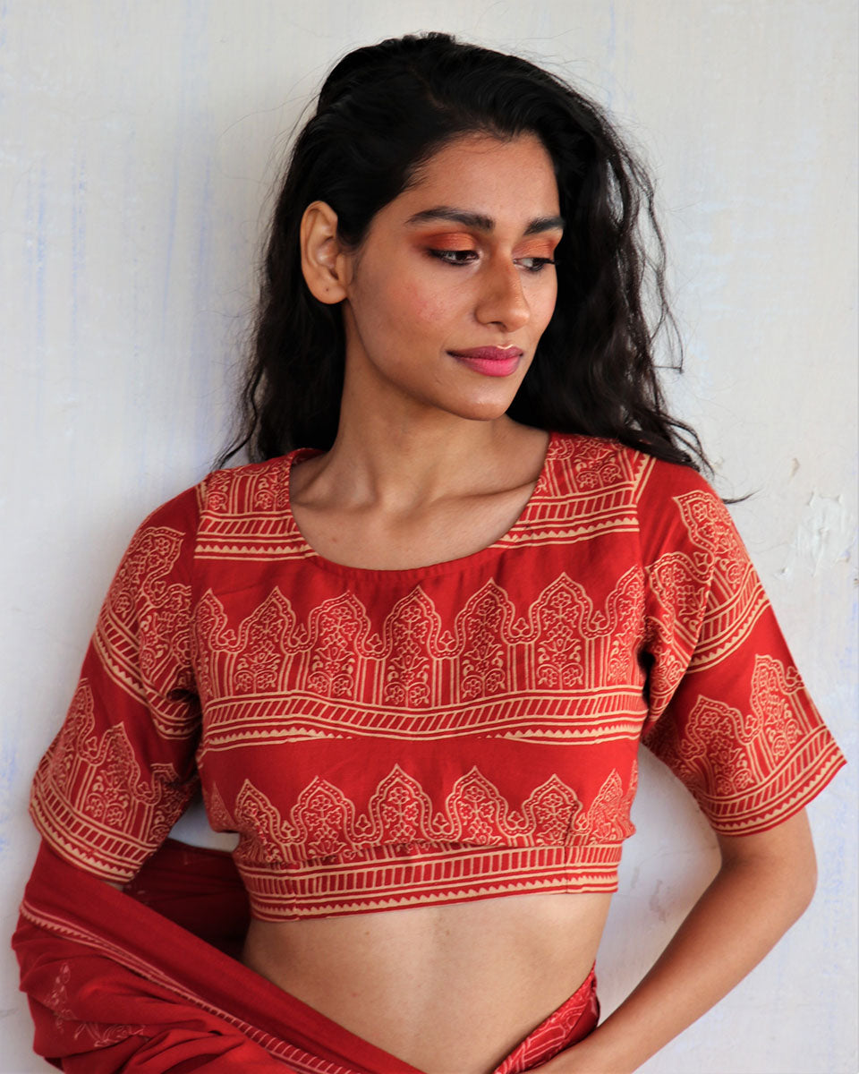 Chidiyaa Red Cotton Blouse