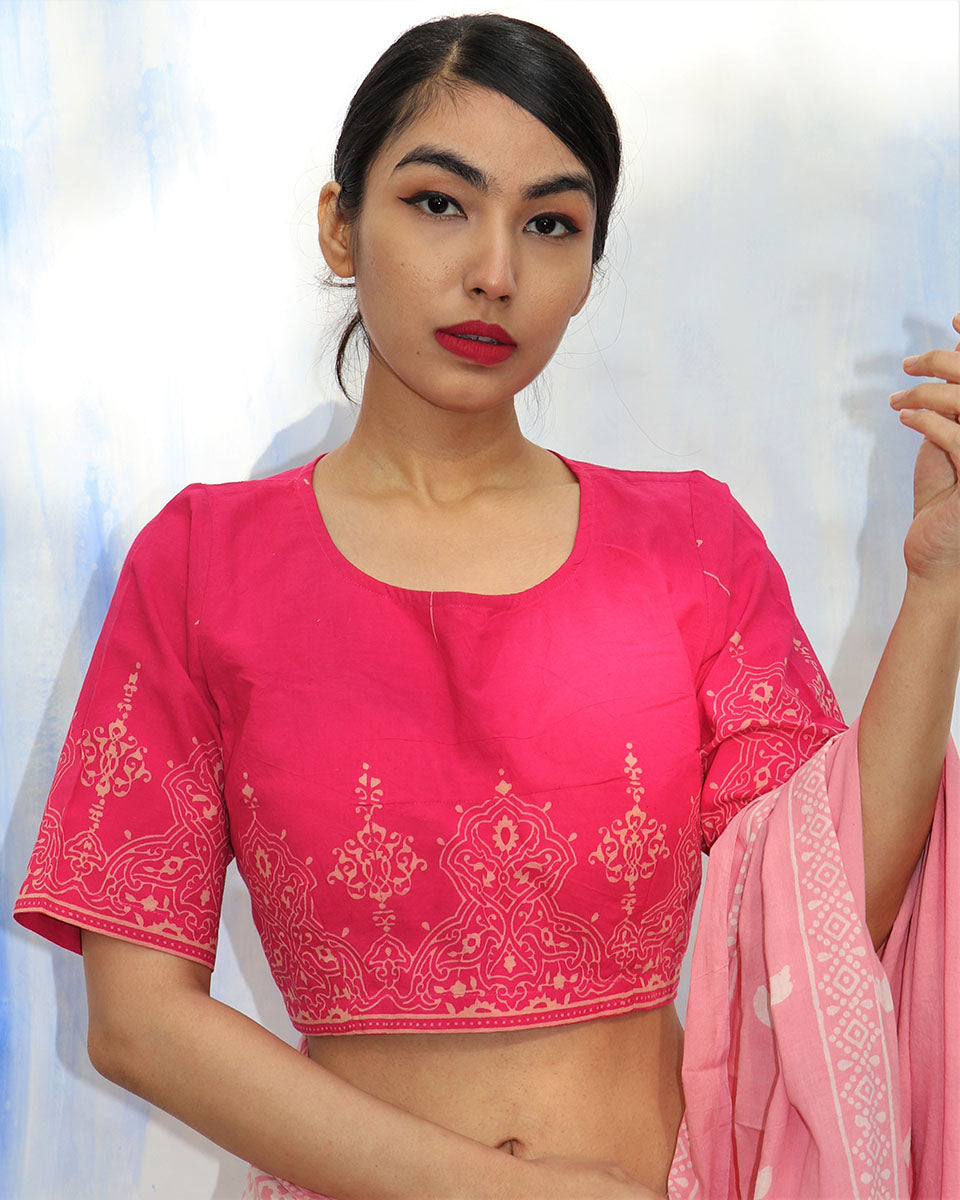 Chidiyaa SKD Rani Handprinted Pure Cotton Blouse
