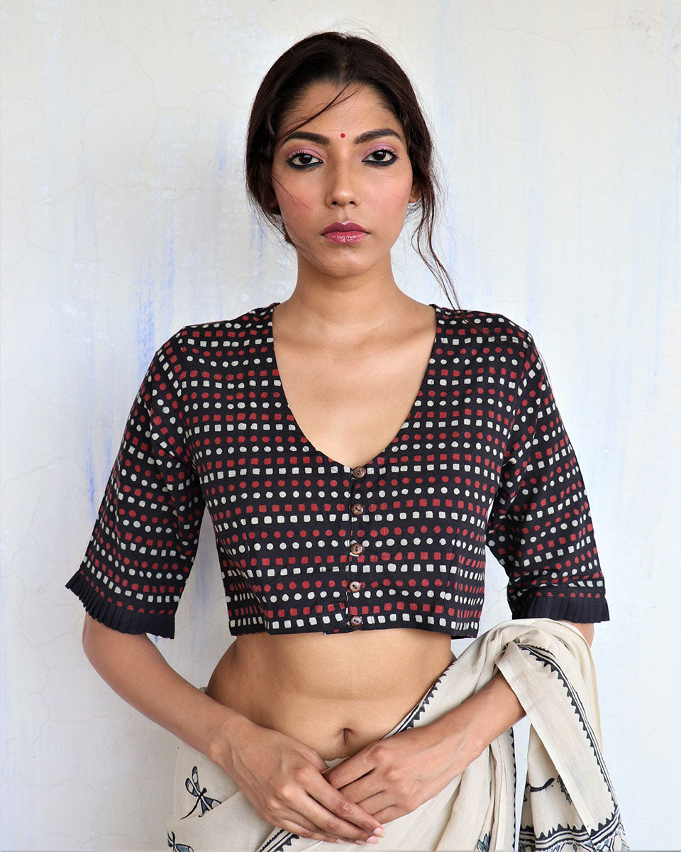 Chidiyaa Black Cotton Blouse