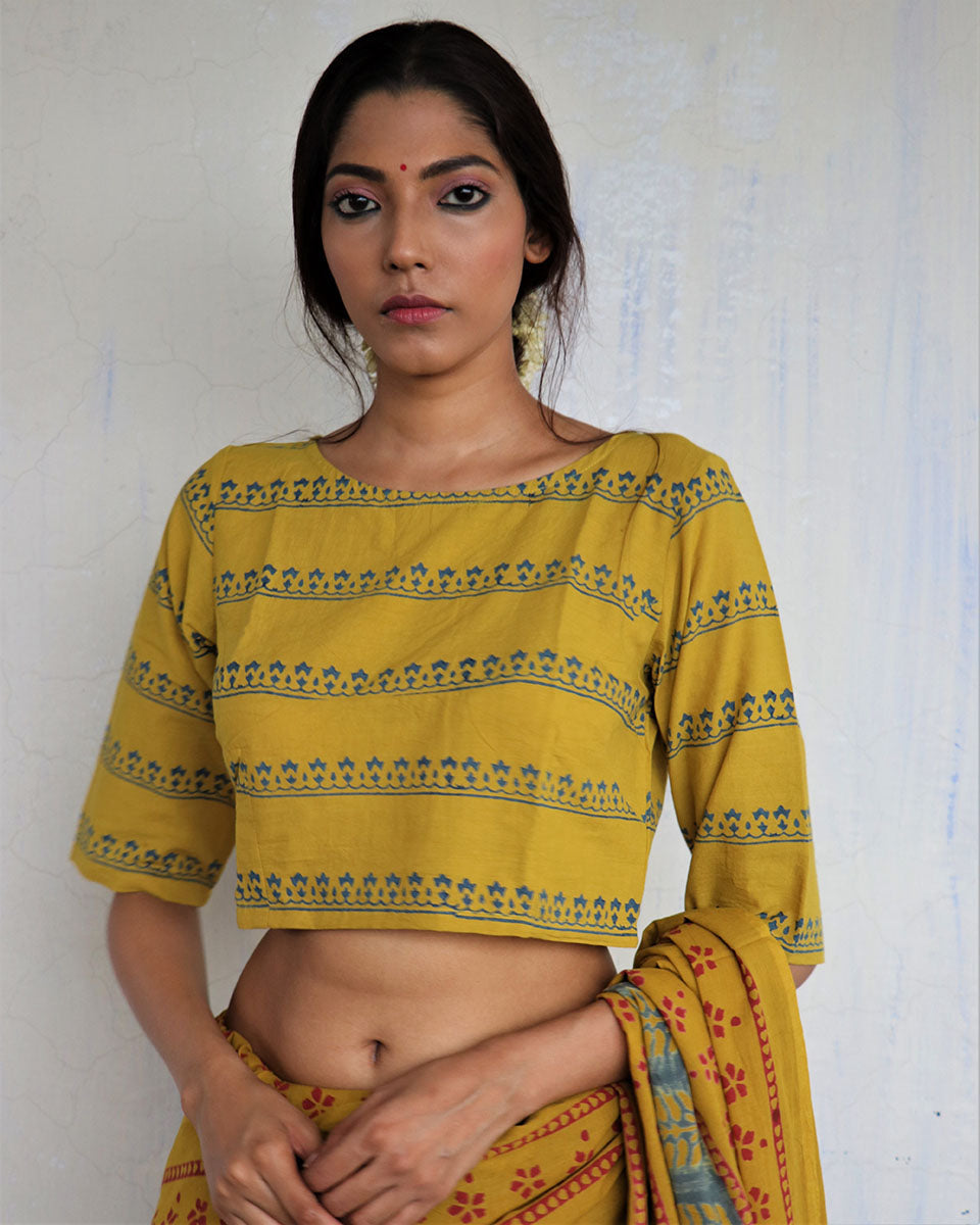 Chidiyaa Mustard Cotton Blouse