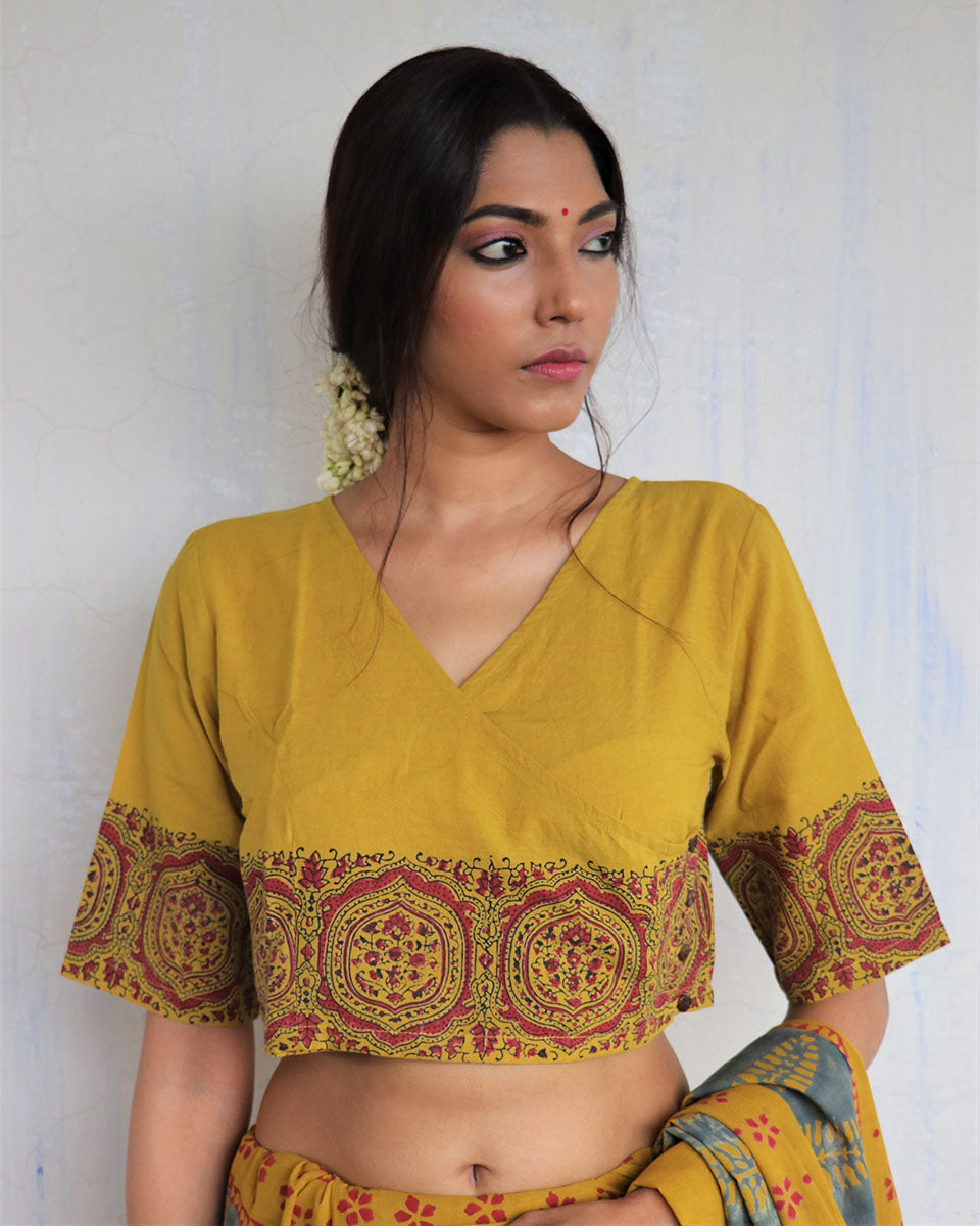 Chidiyaa Mustard Cotton Blouse