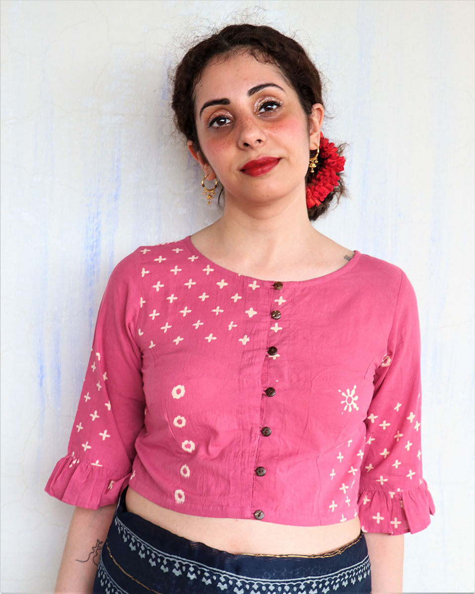 Chidiyaa Pink Cotton Blouse