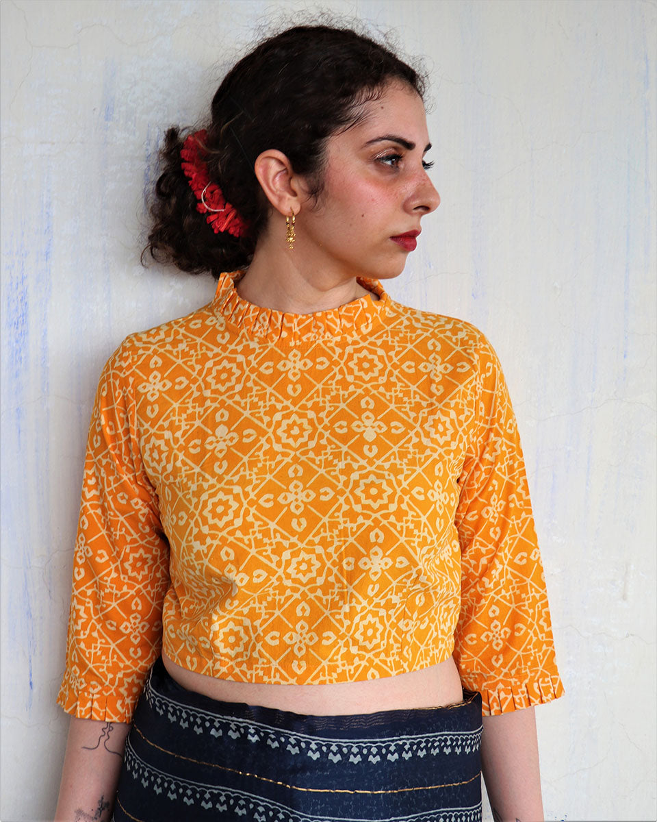 Chidiyaa Yellow Cotton Blouse