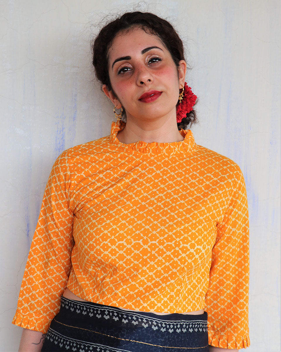Chidiyaa Yellow Cotton Blouse