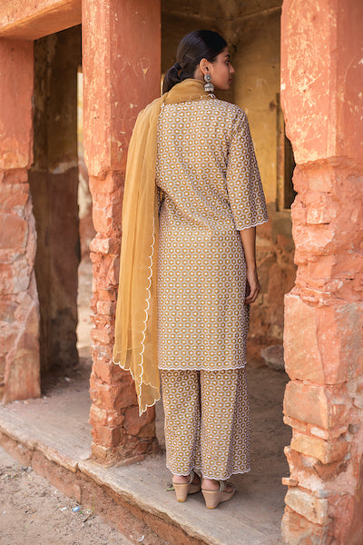 Classic Brown Chikan Set