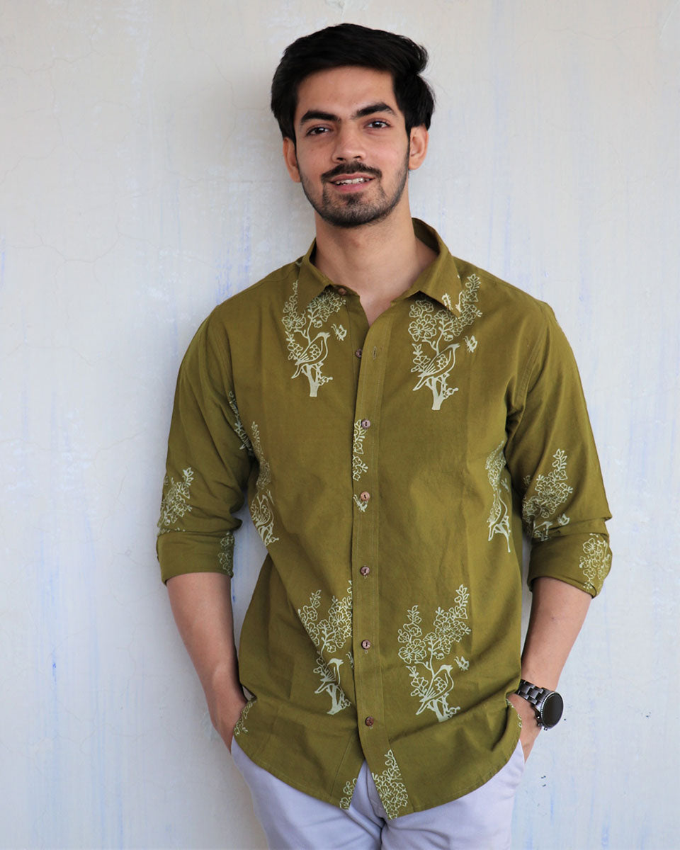 Chidiyaa Green Cotton Shirt
