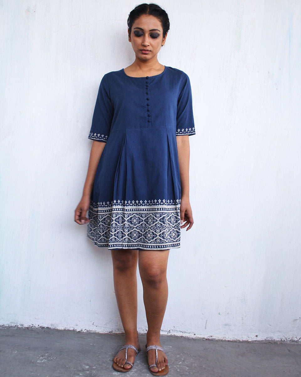 Chidiyaa Blue Cotton Dress